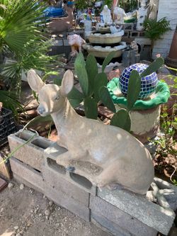 2 Solid cement lawn deers