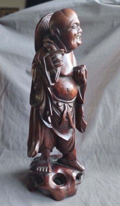 Chinese antique wood carving statue