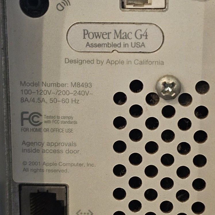 Apple Power Mac G4 Quicksilver Desktop Computer Model M8493 Apple Power Mac G4 Quicksilver Desktop Computer Model M8493