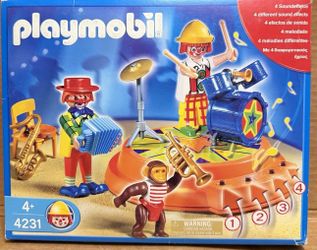 Vintage  Playmobil 4231 Circus Band Musical set with Sounds Monkey Clowns Instruments New