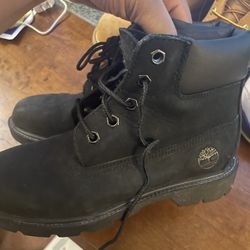 Size 1 Boys Black Timberlands 