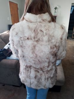 Vintage 100% Rabbit Fur Coat Size small