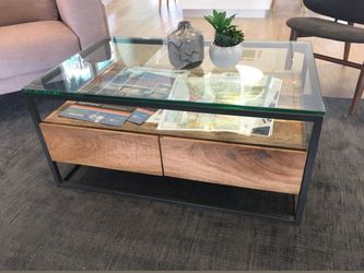 West Elm Glass Coffee Table 