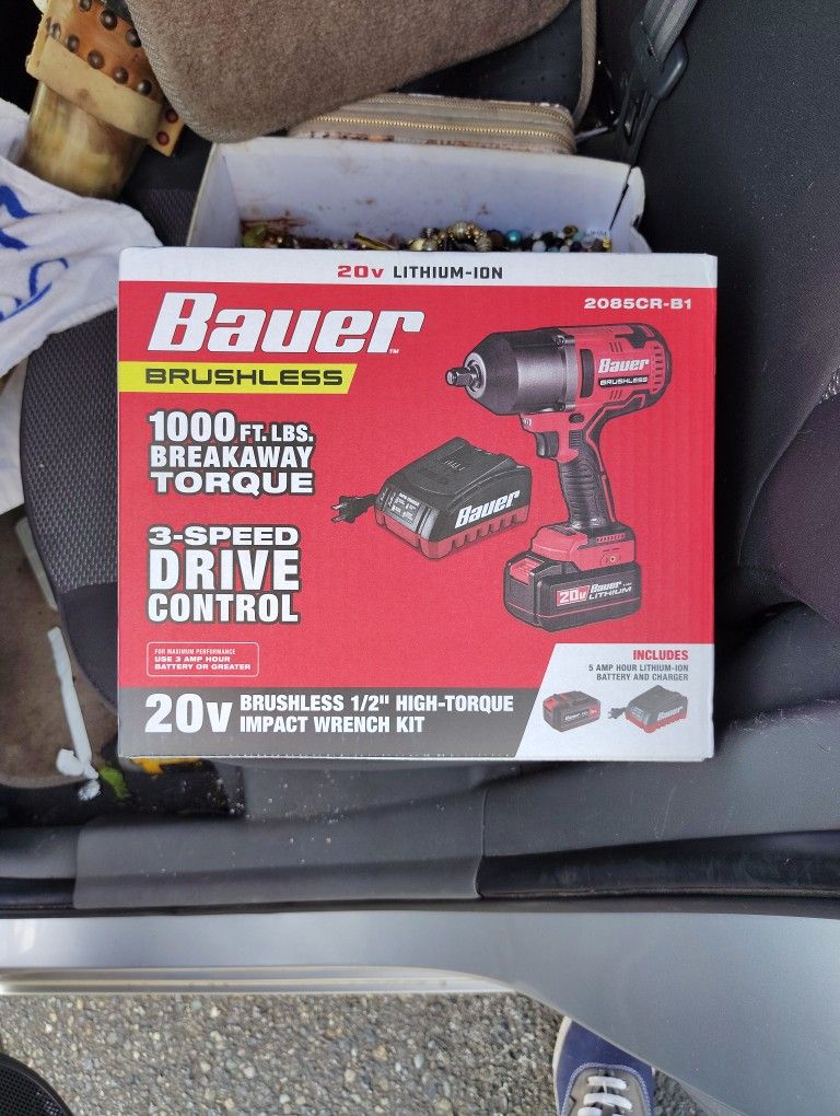 Brand New Bauer Brushless Drill Impact 1000 Ft Lb Torque