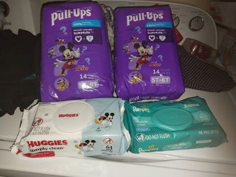PUL UPS SIZE 5T6T AND 2 WIPES $25 