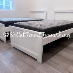 White Twin Bed With Mattress 