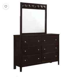 Dark Wood Dresser with Mirror