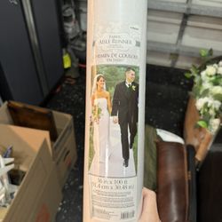 White Fabric Aisle Runner White 