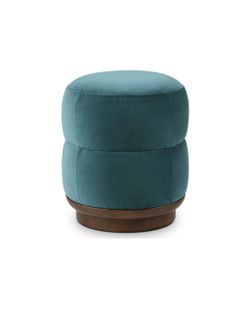 Article Pica Plush Pacific Blue Ottoman