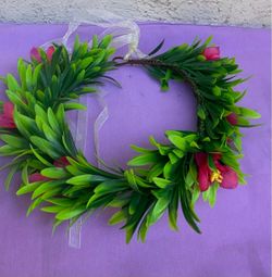 Floral Crown with Pink Flowers and Greenery