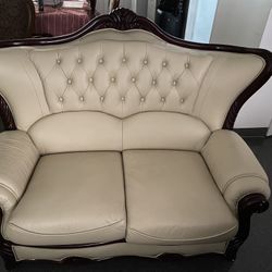 White leather couch 