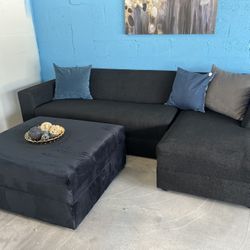 BLACK SECTIONAL SOFA - SILLONES 