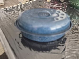 Blue Enamel Roaster with Lid