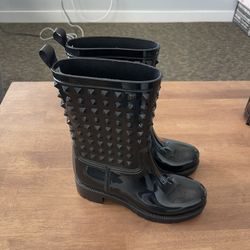 Capelli Studded Black Rain Boots Size 6