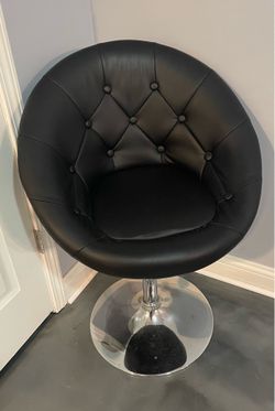 Faux leather & chromes swivel chair