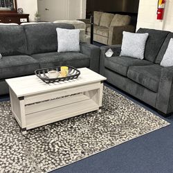 Grey sofa an love seat 2pc set