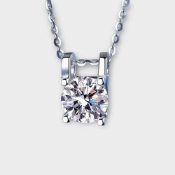 VVS Moissanite Stud Necklace 