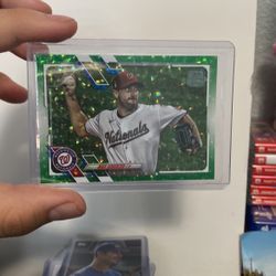 2021 Topps Series 1 MAX SCHERZER Green Ice Foil Parallel SP #ed 72/499 #325