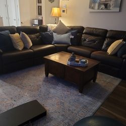 3pc Leather Sectional Living Room Couch
