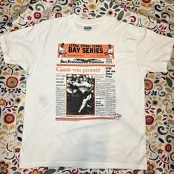 Hanes Single Stitch Vintage 1989 San Francisco Giants Win Men’s White Shirt XL