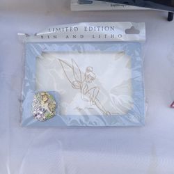 Limited Edition Pin And Lithograph Tinkerbell.
