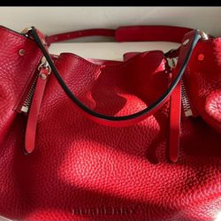 Retro Red leather burberry bag 