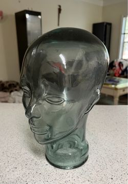 Vidrios San Miguel Recycled Glass Clear Green Mannequin Head Sculpture Spain