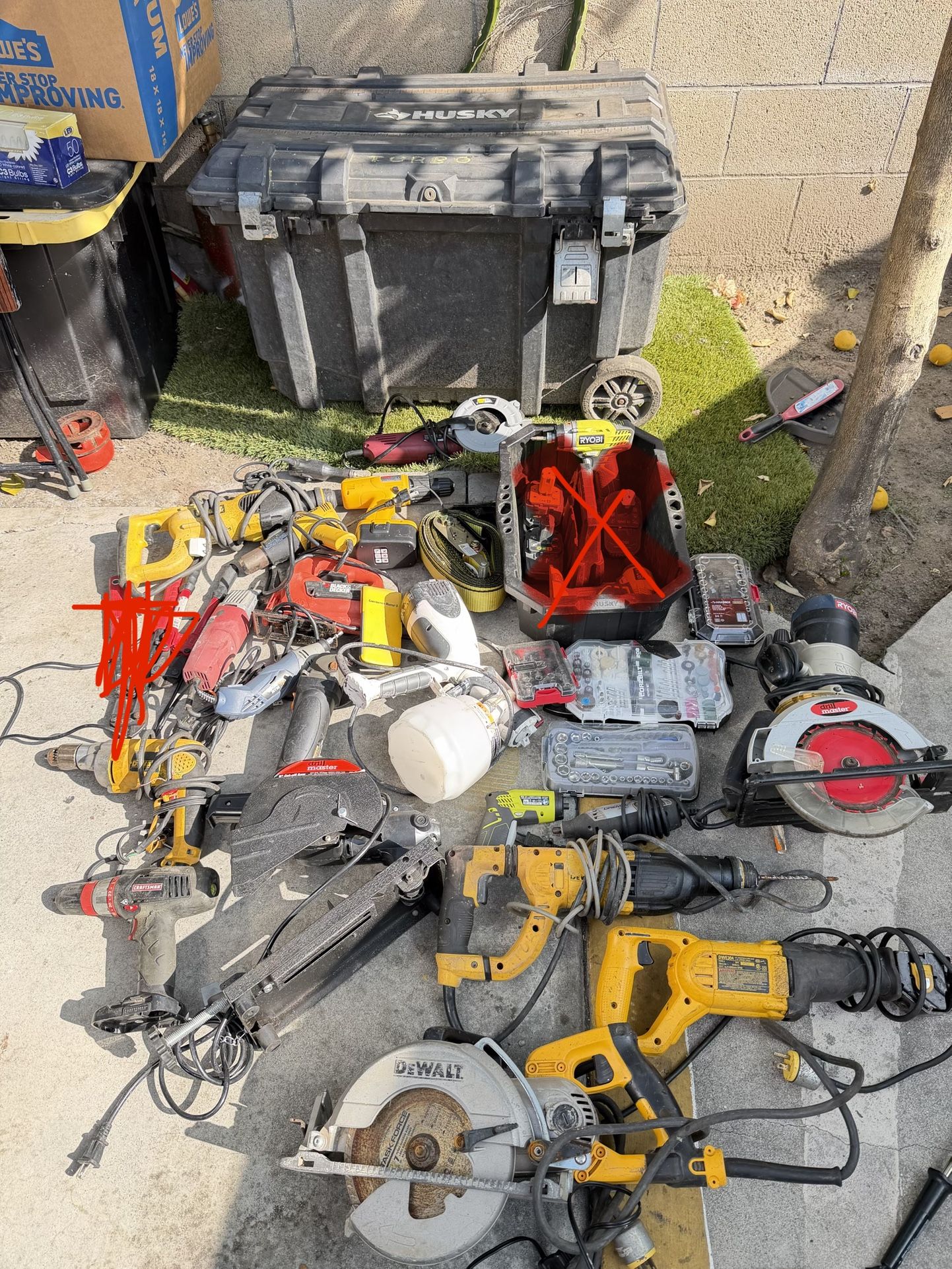 HUGE Lot Of Power Tools & Husky Tool Box (Read Please)