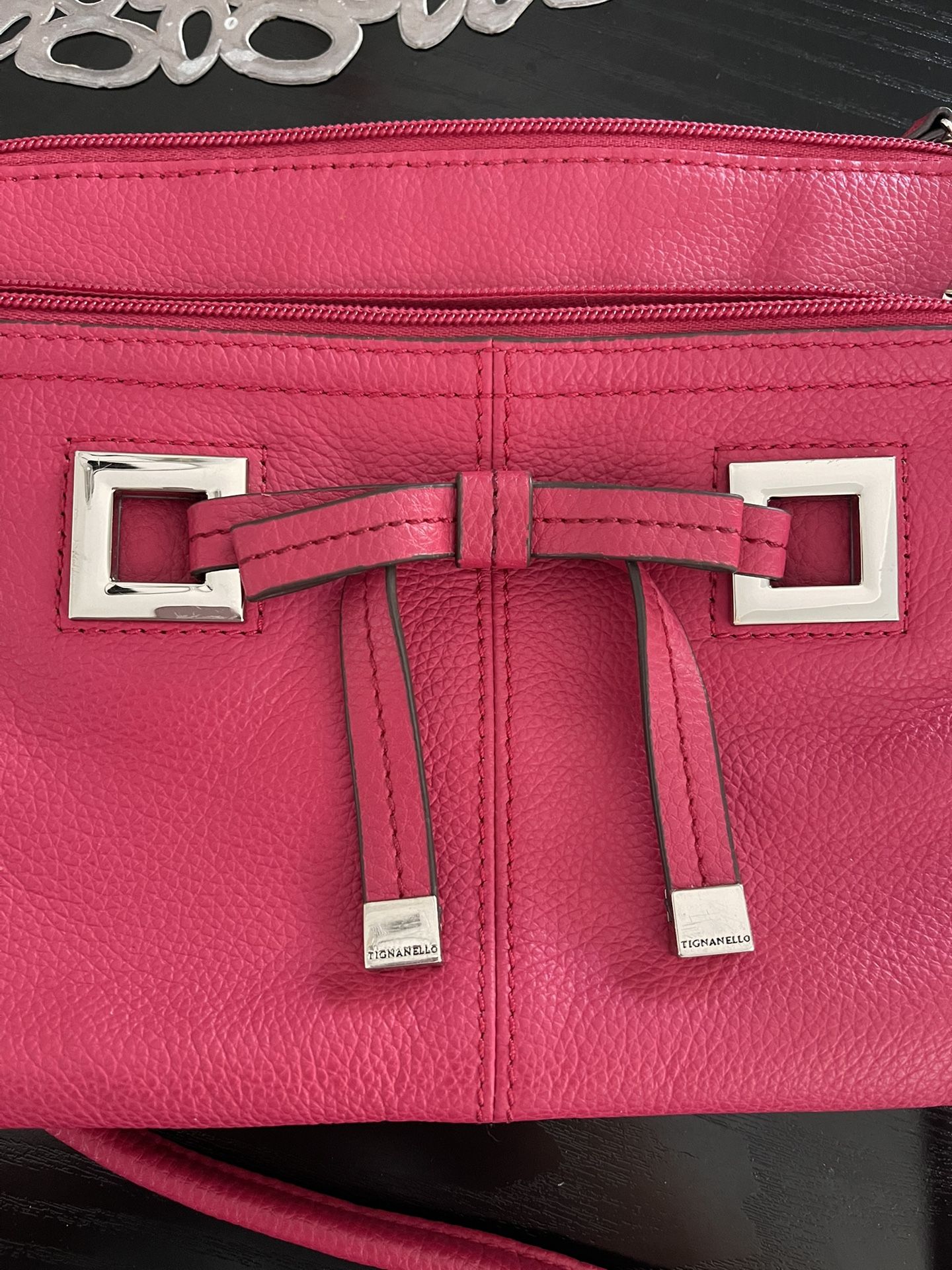 Pink Leather Crossbody