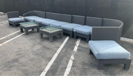Authentic Gloster Luxury Outdoor Modular Sectional Patio Set - 12 Pieces -