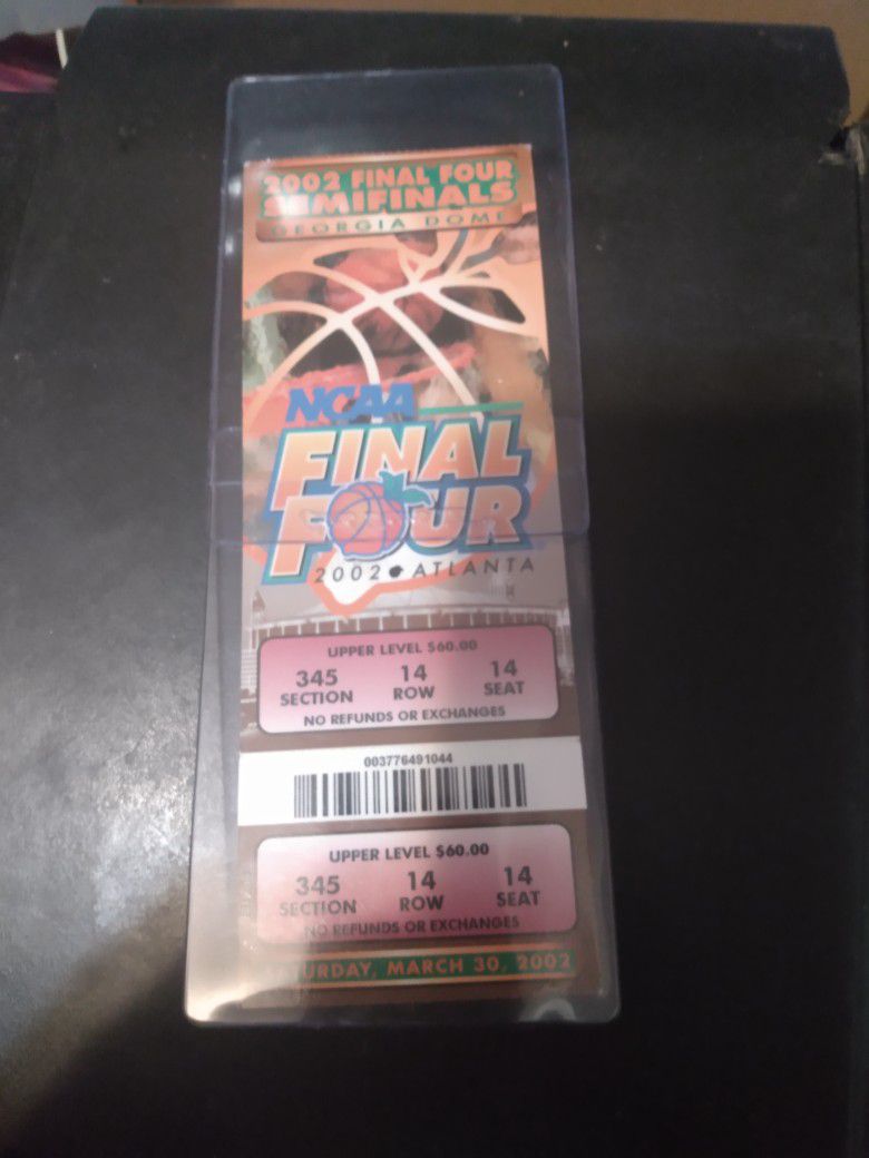 2002 Final Four Semifinals NCAA Ticket 