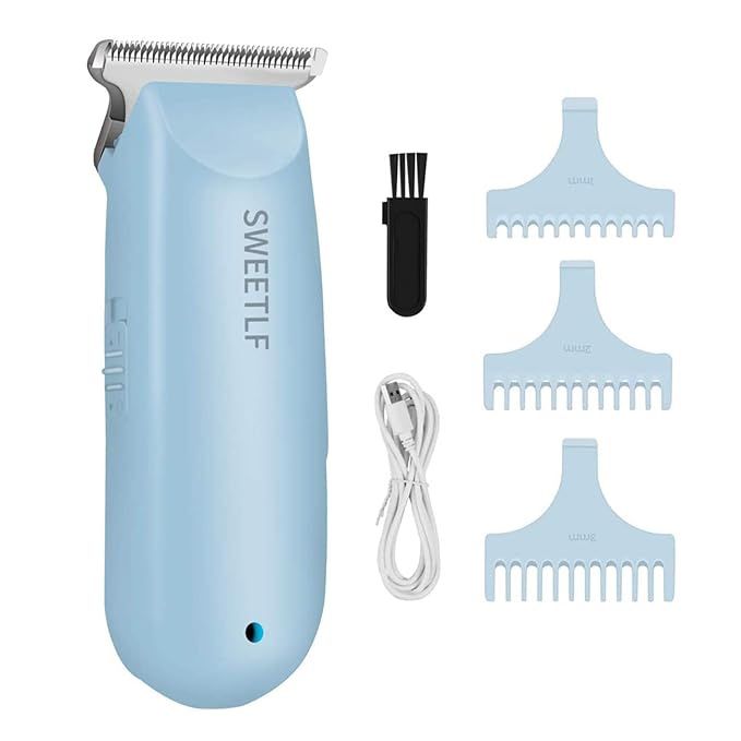 SweetLF Hair Clippers, Silent Cordless Hair Trimmer, Mini Hair Cutting Kit with 3 Guide Combs, Portable & USB Rechargeable Haircut Clippers for Men Wo