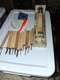 Mini Wood Lathe with Carving Tools Set