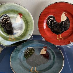 Vintage Rooster LOT (9 Plates) 7” plates, all for $20
