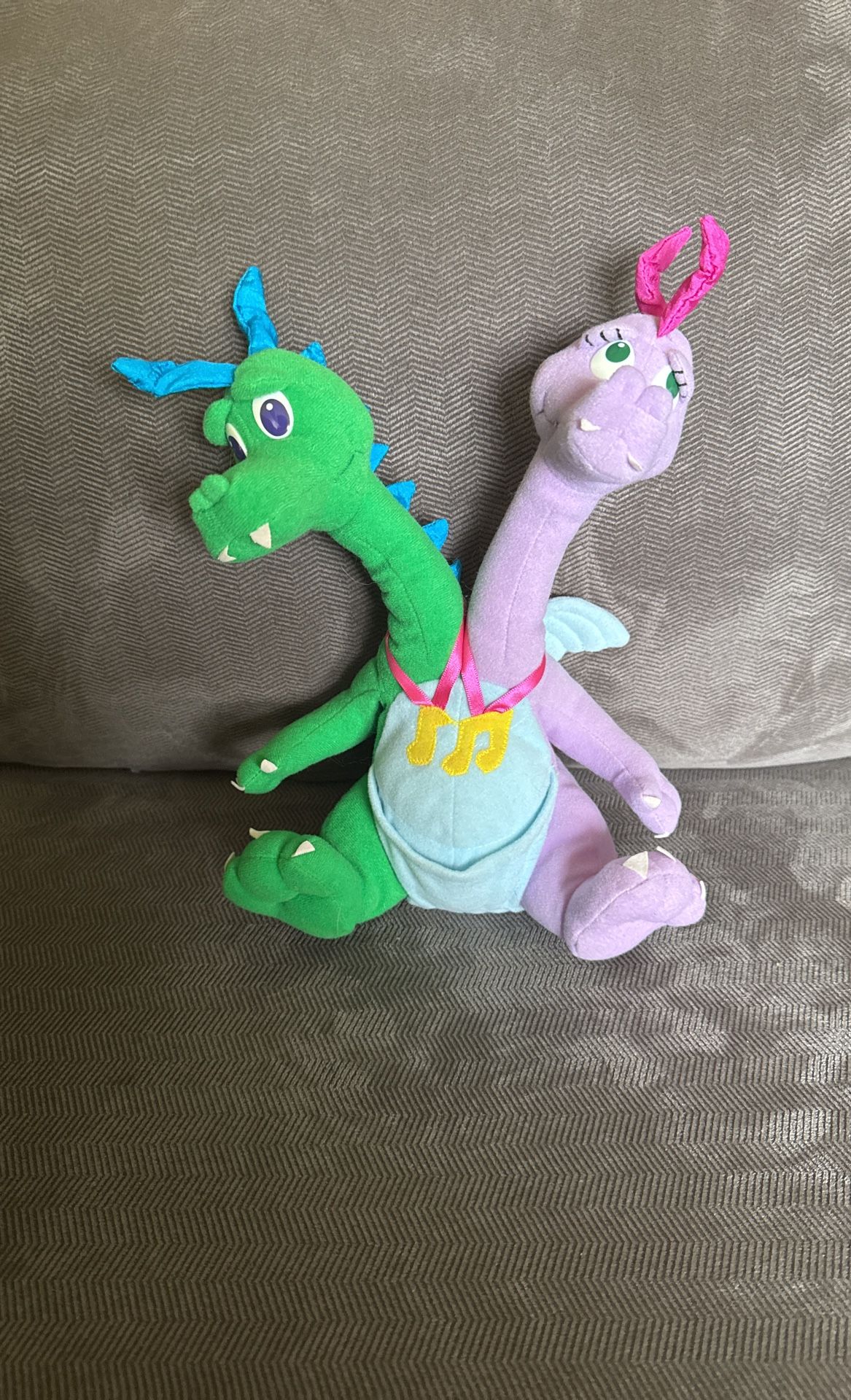 Vintage 1999 Playskool Dragon Tales Zak and Wheezie 12” Dragon Plush