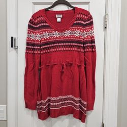 Motherhood Maternity Red Knit Winter Holiday Christmas Sweater Size S *Pick-up In Great Bridge*