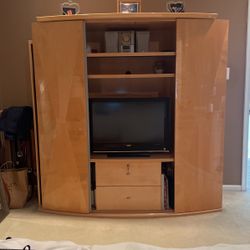 Light Wood Entertainment Unit $100 OBO