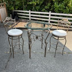 3 Piece 34” Round Pub Table Dining Set