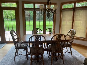 Solid Oak Dining Table and Chairs