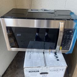 Midea 1.7 cu. ft. Over-the-Range Microwave with Low Profile Design and Vent in Stainless Steel 