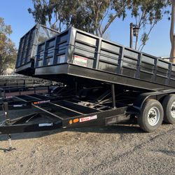 New Carson 7x14 Dump Trailer with Ramps 12k gvwr