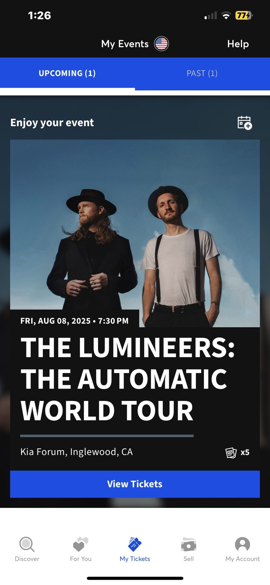 Two Lumineers Tickets - Free - Tonight