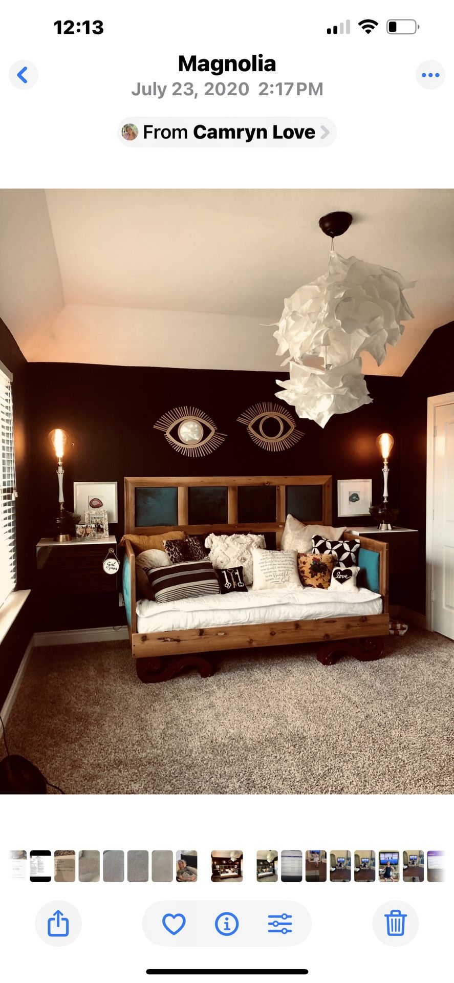 Twin XL daybed - Custom Cedar solid wood & Upholstery Velvet