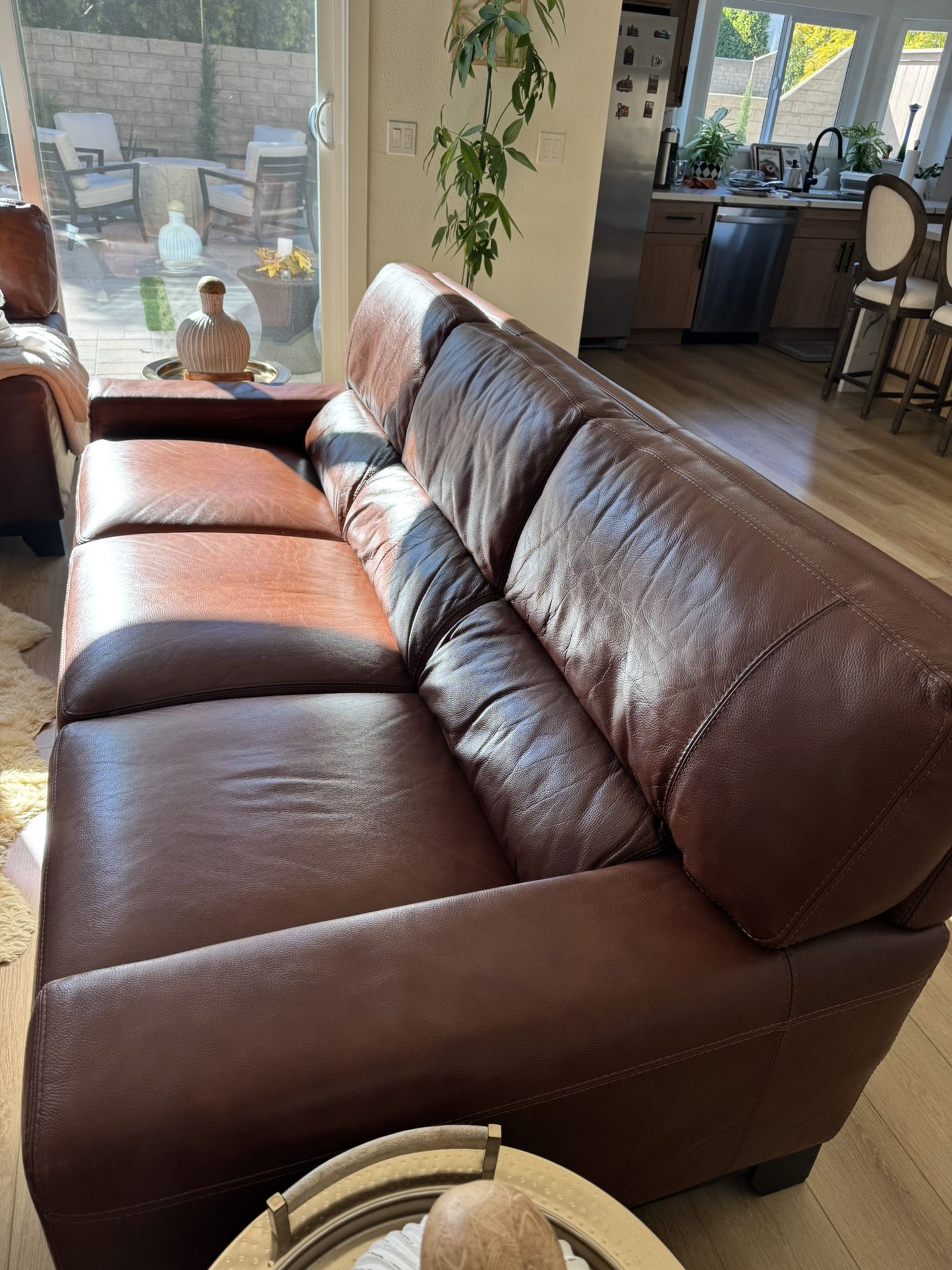 Darrium Leather Sofas & Ottoman