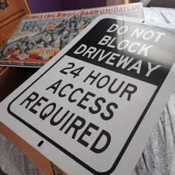 Do Not Block Driveway 24 Hour Access Required Metal Sign New Make Offer
