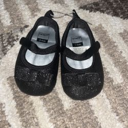 Cute Black Ballet Flats Size 3-6 Months