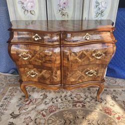 Beautiful Stunning Restored Console Inlaid Marquetry Woods Made In Italy 1959 