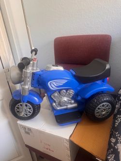 Blue Kids Ride-On Toy Motorcycle Tricycle
