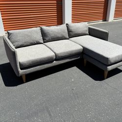 FREE DELIVERY: West Elm Quinn Flip Flop Style Grey Sectional Sofa