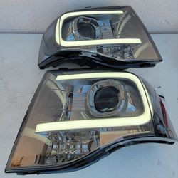 07-14 Ford Expedition LED DRL Projector Headlights Luces Calaveras Micas Faros Focos Faroles